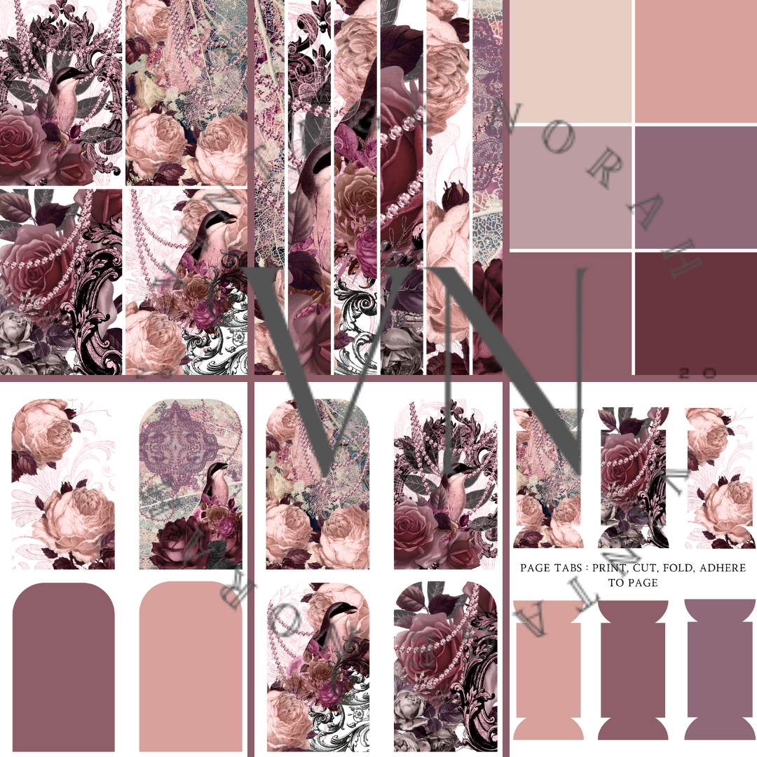 Journal Pages ~ DUSTY ROSE by VintageNorah. Printable, Pdf.