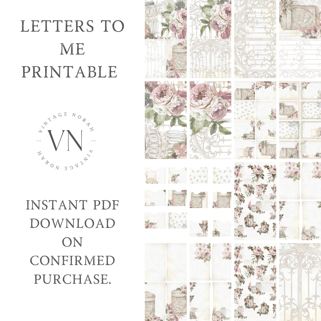 Journal Pages ~ LETTERS TO ME  by VintageNorah. Printable, Pdf.